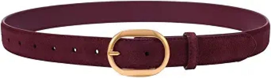 Women's Wide Suede Belt Buckle Brown at Amazon