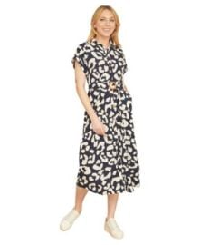 Women\'s Abstract Animal Print Relaxed Midi Dress at Macys
