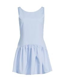 Women\'s Addison Colorblocked Fit & Flare Minidress - Cloud Blue - at Saks Fifth Avenue