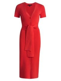 Women\'s Agnes Rib-Knit Midi-Dress - Tomato - at Saks Fifth Avenue