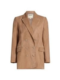 Women\'s Aimee Suede Double-Breasted Blazer - Cappuccino - at Saks Fifth Avenue