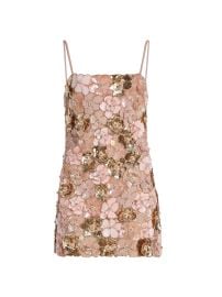 Women\'s Aleria Floral-Embellished Minidress - Rose Gold - at Saks Fifth Avenue