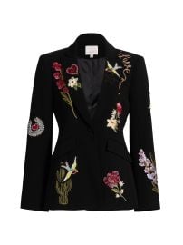 Women\'s Amour Cheyenne Embroidered Blazer - Black Multi - at Saks Fifth Avenue
