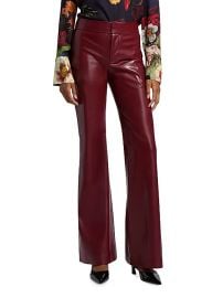 Women\'s Andrew Faux-Leather Boot-Cut Pants - Oxblood - at Saks Fifth Avenue