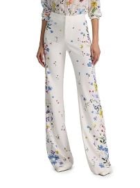 Women\'s Andrew Floral Slim Boot-Cut Pants - Twisting Vines Off White - at Saks Fifth Avenue