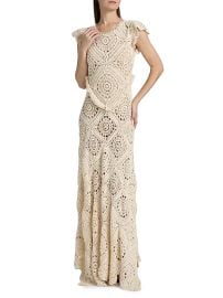 Women\'s Annalisa Crochet Maxi Dress - Cowrie - at Saks Fifth Avenue