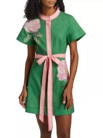 Women\'s Antiquity Nami Mini Shirtdress - Forest Fleur - at Saks Fifth Avenue