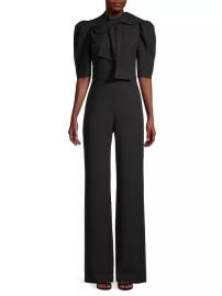 Women\'s Ara Bow Puff-Sleeve Jumpsuit - Black - at Saks Fifth Avenue