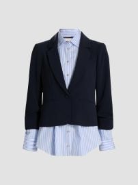 Women\'s Aron Layered Blazer - Navy Blue Stripe - at Saks Fifth Avenue
