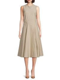 Women\'s Asymmetric Seam Cotton-Blend Midi-Dress - Ivory - at Saks Fifth Avenue