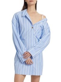 Women\'s Asymmetrical Cotton Shirtdress - Jacquard Business Big Log - at Saks Fifth Avenue