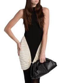 Women\'s Atticus Ruched Knit Minidress - Black Ivory - at Saks Fifth Avenue