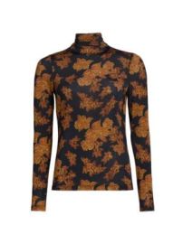 Women\'s Aurelia Floral Turtleneck Sweater - Onyx - at Saks Fifth Avenue