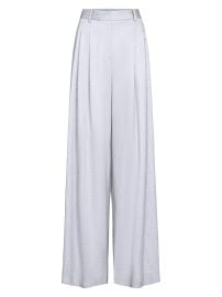 Women\'s Avery Stretch-Wool Wide-Leg Pants - Light Heather Grey - at Saks Fifth Avenue
