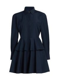 Women\'s Azure Ruffled Mini-Shirtdress - Navy - at Saks Fifth Avenue