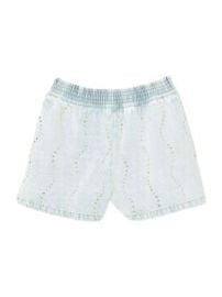Women\'s Beaded and Rhinestone Denim Shorts - Light Blue Jean - at Saks Fifth Avenue