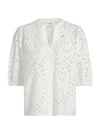 Women\'s Beatrice Eyelet Cotton Shirt - Ecru - at Saks Fifth Avenue