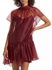 Women\'s Beaux Tiered Minidress - Oxblood - at Saks Fifth Avenue