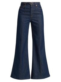 Women\'s Belted High-Rise Wide Flare Jeans - Ink - at Saks Fifth Avenue