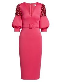 Women\'s Belted Scuba Cocktail Dress - Rose - at Saks Fifth Avenue