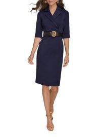 Women\'s Belted Sheath Blazer Dress - Eclipse - at Saks Fifth Avenue
