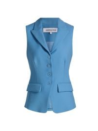 Women\'s Benny Peak-Lapel Vest - Blue Jasper - at Saks Fifth Avenue
