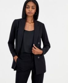 Women\'s Bi-Stretch Faux Double-Breasted Boyfriend Blazer, Created for Macy\'s at Macys