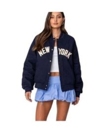 Women\'s Big Apple Oversized Bomber Jacket at Macys