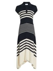 Women\'s Blaine Striped Cotton-Cashmere Midi-Dress - Maritime Blue Cream Multi - at Saks Fifth Avenue