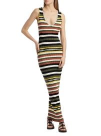 Women\'s Bowie Striped V-Neck Midi-Dress - Stripe - at Saks Fifth Avenue