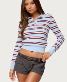 Women\'s Brayden Striped Polo Sweater at Macys