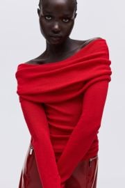 Women\'s Bright red Off-the-Shoulder Sweater | H&M US at H&M