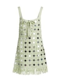 Women\'s Brinkley Mirror Crochet Fringed Minidress - Mint - at Saks Fifth Avenue