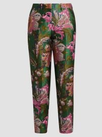 Women\'s Bristol Floral Jacquard Crop Trousers - Multicolor Green Base - at Saks Fifth Avenue