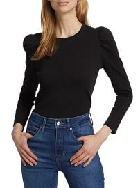 Women\'s Britney Cotton Puff-Sleeve Top - White - at Saks Fifth Avenue