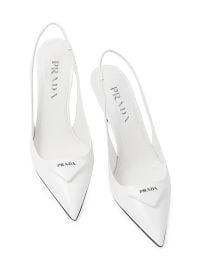 Women\'s Brushed 75MM Leather Slingback Pumps - Grey - at Saks Fifth Avenue