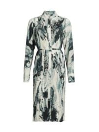 Women\'s Brushstroke Pleated Shirtdress - Calico Ink Multi - at Saks Fifth Avenue