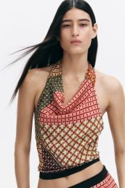 Women\'s Burgundy/orange Cowl-Neck Halterneck Top | H&M US at H&M