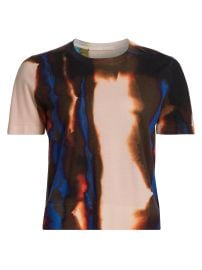 Women\'s Burned Stripe Merino Wool Sweater - Almond Multi - at Saks Fifth Avenue