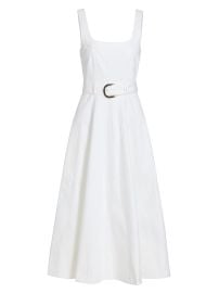 Women\'s Cambree Belted Denim Midi-Dress - White - at Saks Fifth Avenue