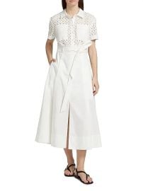 Women\'s Camille Cotton Twill Midi-Dress - White - at Saks Fifth Avenue