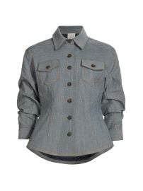 Women\'s Canyon Scrunched-Sleeve Denim Jacket - Light Indigo - at Saks Fifth Avenue