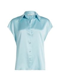 Women\'s Cap-Sleeve Silk Blouse - Chiffon - at Saks Fifth Avenue