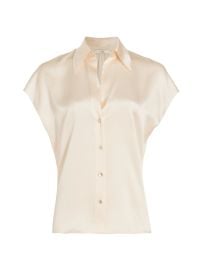 Women\'s Cap-Sleeve Silk Blouse - Peony Wood - at Saks Fifth Avenue