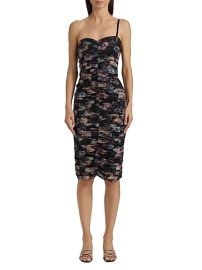 Women\'s Caprice Floral Strapless Midi-Dress - Black Vintage Oil Flower - at Saks Fifth Avenue