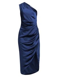 Women\'s Cassini Satin One-Shoulder Dress - Navy - at Saks Fifth Avenue