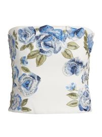 Women\'s Cece Floral Embroidered Crop Top - Off White Multi - at Saks Fifth Avenue
