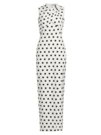 Women\'s Celeste Polka Dot Crepe Gown - Large Dot Ivory - at Saks Fifth Avenue