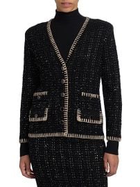 Women\'s Ceriani Sequined Metallic Knit Jacket - Black - at Saks Fifth Avenue
