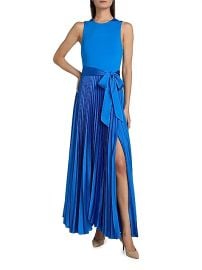 Women\'s Chara Pleated Sleeveless Maxi Dress - True Blue - at Saks Fifth Avenue